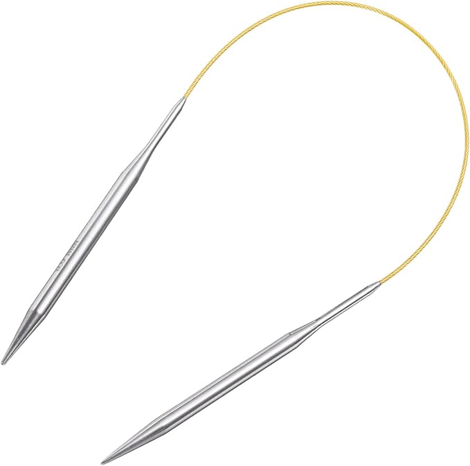 uxcell Size US 10 (6mm) Knitting Needles Circular Needle 16 Inch(40cm) Round Metal Stainless Steel Needle for Handmade Projects DIY Knitting