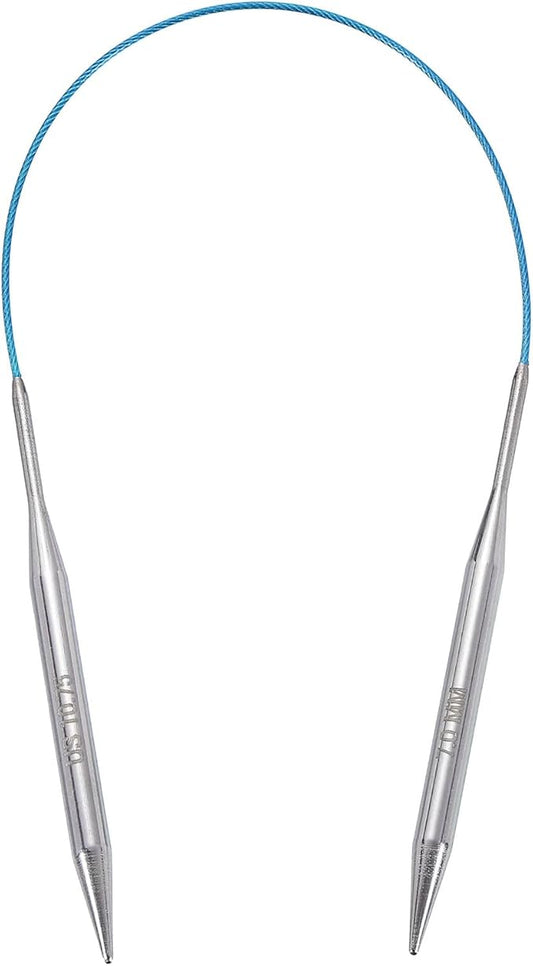 uxcell Size US 10.5 (7mm) Knitting Needles Circular Needle 16 Inch(40cm) Round Metal Stainless Steel Needle for Handmade Projects DIY Knitting Blue