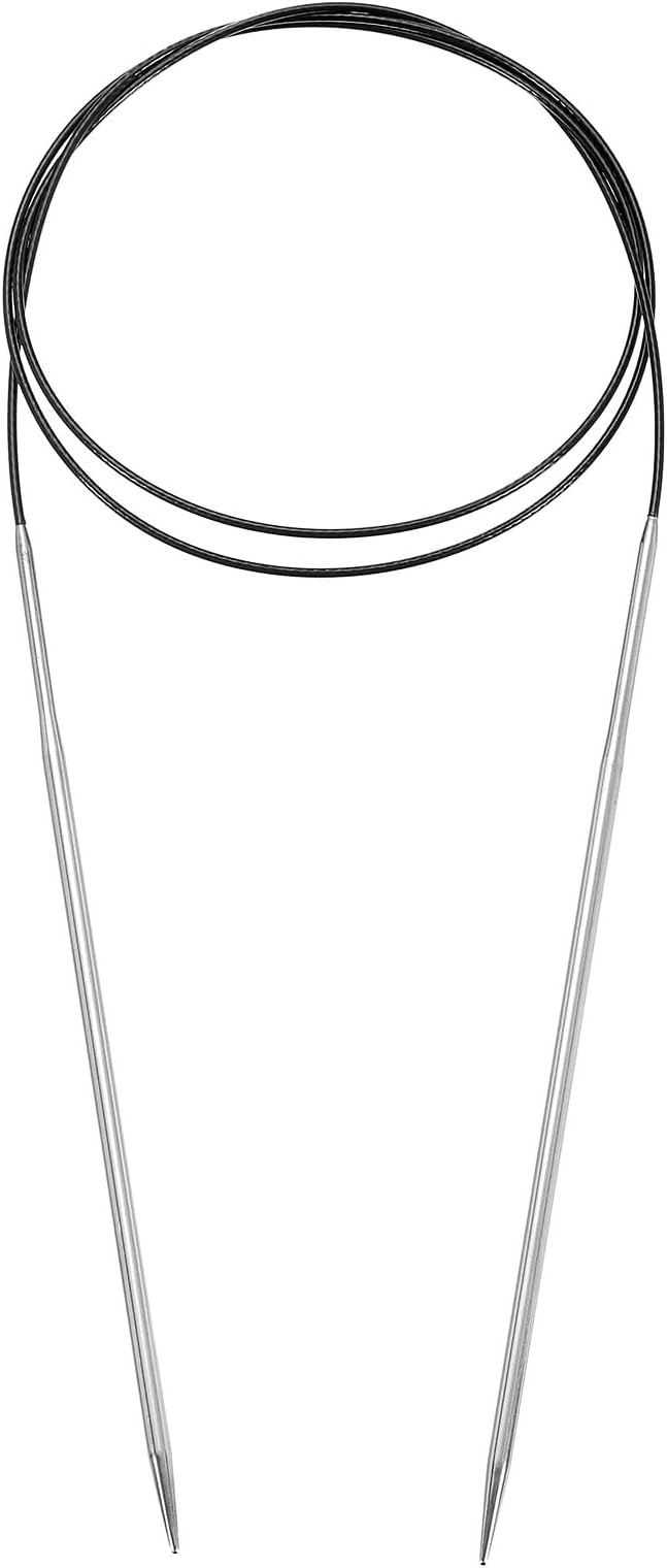 uxcell Size US 3 (3.25mm) Knitting Needles Circular Needle 40 Inch(100cm) Round Metal Stainless Steel Needle for Handmade Projects DIY Knitting Black