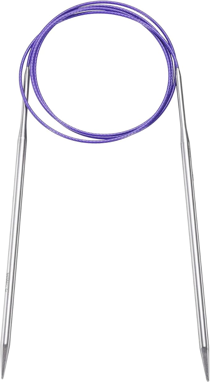 uxcell Size US 7 (4.5mm) Knitting Needles Circular Needle 40 Inch(100cm) Round Metal Stainless Steel Needle for Handmade Projects DIY Knit Blankets