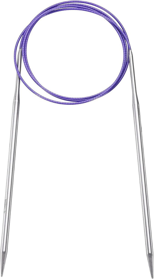 uxcell Size US 7 (4.5mm) Knitting Needles Circular Needle 40 Inch(100cm) Round Metal Stainless Steel Needle for Handmade Projects DIY Knit Blankets