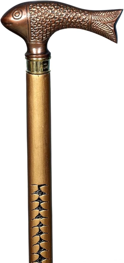 All Black Snake Handle Spiral Wooden Walking Cane