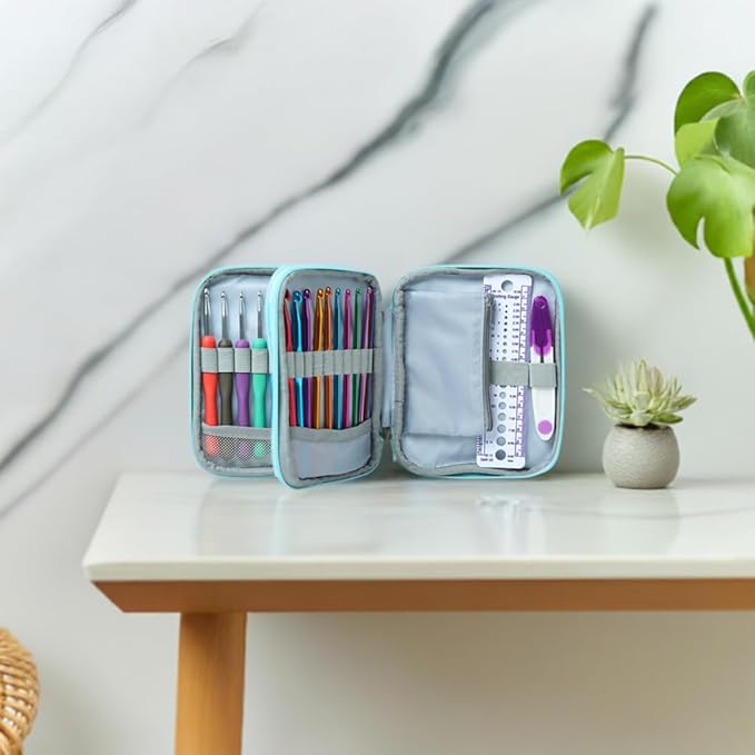 SHAXANO Crochet Hooks Kit with Case, 86-Piece, Ergonomic Crochet Needles Weave Yarn Kits DIY Hand Knitting Art Tools for Beginners and Experienced Crochet Lovers