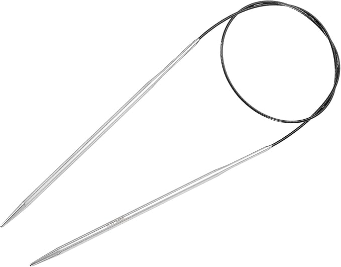 uxcell Size US 6 (4mm) Knitting Needles Circular Needle 26 Inch(65cm) Round Metal Stainless Steel Needle for Handmade Projects DIY Knitting Black
