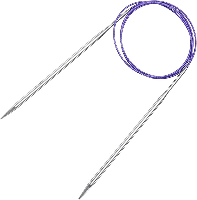 uxcell Size US 7 (4.5mm) Knitting Needles Circular Needle 40 Inch(100cm) Round Metal Stainless Steel Needle for Handmade Projects DIY Knit Blankets