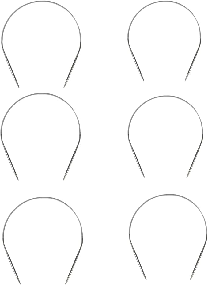 Stainless Steel Circular Knitting Needles Set Round Metal 16 Inch Kit Size （0/2.5/6/8/10/13）