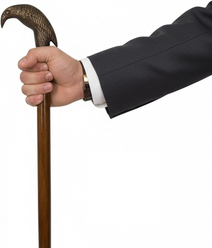 All Black Snake Handle Spiral Wooden Walking Cane