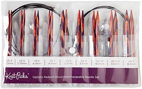 Knit Picks Options Wood Interchangeable Knitting Needle Set - US 4-11 (Radiant)