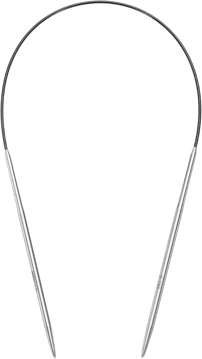 uxcell Size US 3 (3.25mm) Knitting Needles Circular Needle 16 Inch(40cm) Round Metal Stainless Steel Needle for Handmade Projects DIY Knitting