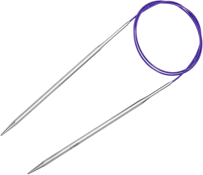 uxcell Size US 7 (4.5mm) Knitting Needles Circular Needle 31 Inch(80cm) Round Metal Stainless Steel Needle for Handmade Projects DIY Knitting Purple