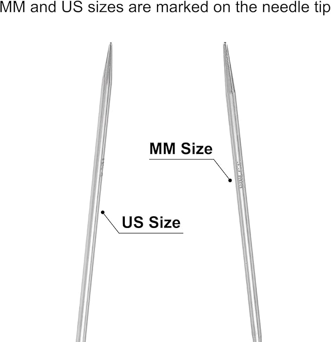 uxcell Size US 4 (3.5mm) Knitting Needles Circular Needle 26 Inch(65cm) Round Metal Stainless Steel Needle for Handmade Projects DIY Knitting Green