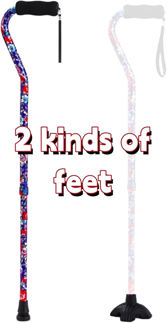 Elegant Walking Cane for Women, Foldable & Adjustable Cane for Seniors with Self-Standing Tip | Lightweight Mobility Aid for Stability & Balance Support