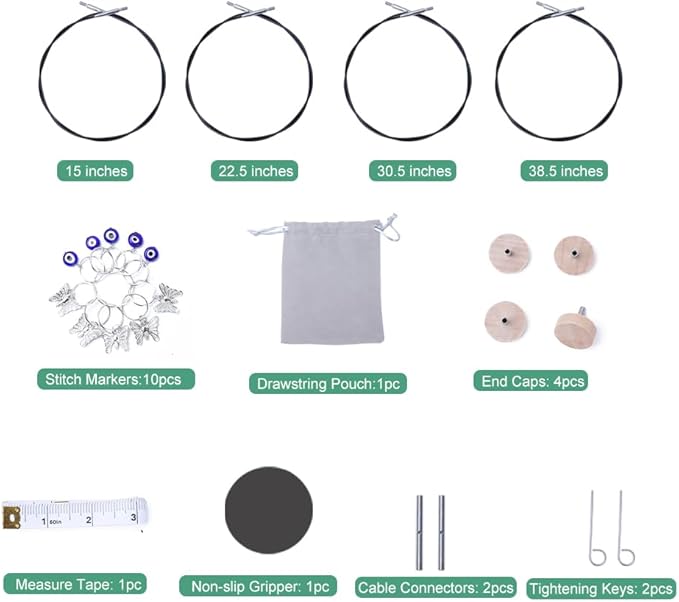 Holamulta Ergonomic Triangular Interchangeable Circular Knitting Needles Set - Ideal for Arthritis & Big Hands (Silver Grey)