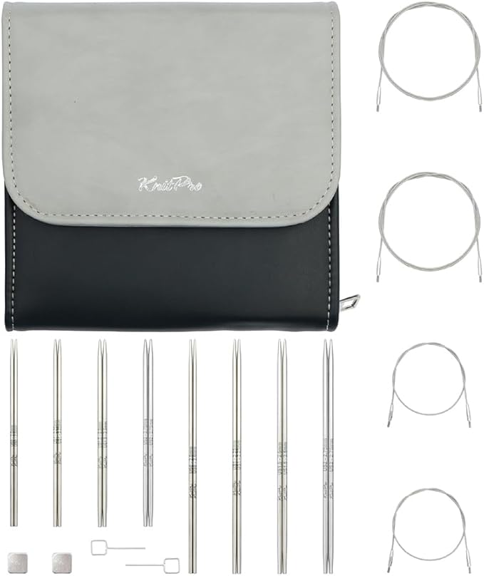KnitPro Stelo Petite Midi Interchangeable Needle Set 4" (10cm) & 5" (12.5cm) | 4 US Sizes (0 to 2)