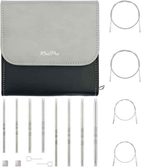 KnitPro Stelo Petite Midi Interchangeable Needle Set 4" (10cm) & 5" (12.5cm) | 4 US Sizes (0 to 2)