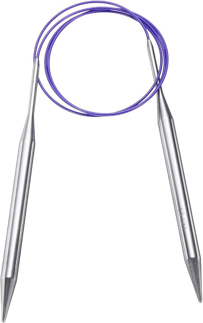 uxcell Size US 13 (9mm) Knitting Needles Circular Needle 40 Inch(100cm) Round Metal Stainless Steel Needle for Handmade Projects DIY Knit Blankets