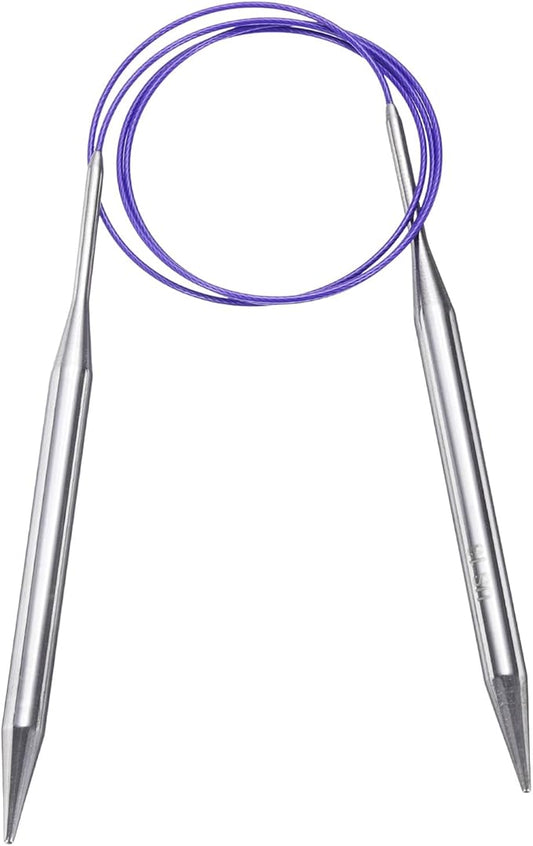 uxcell Size US 13 (9mm) Knitting Needles Circular Needle 40 Inch(100cm) Round Metal Stainless Steel Needle for Handmade Projects DIY Knit Blankets
