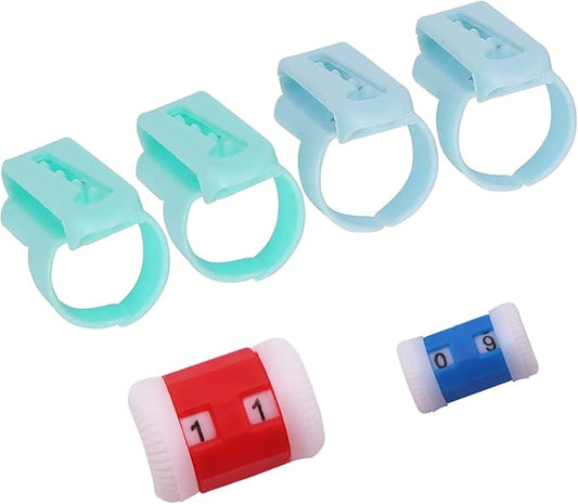 Finger Guides Crochet,Knitting Supplies,Soft Yarn Guide Finger Holder Universal Knit Count Color Starter Kit,Plastic Weaving Cream Thread Guide Separated Thimble Crafts Accessories Tools(6pcs)