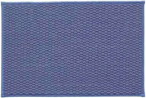 Bathroom Rugs Non Slip Washable, Super Absorbent Thin Bath Mat Small Quick Dry Low Pile Bathroom Rug, Denim Blue 16"x24"