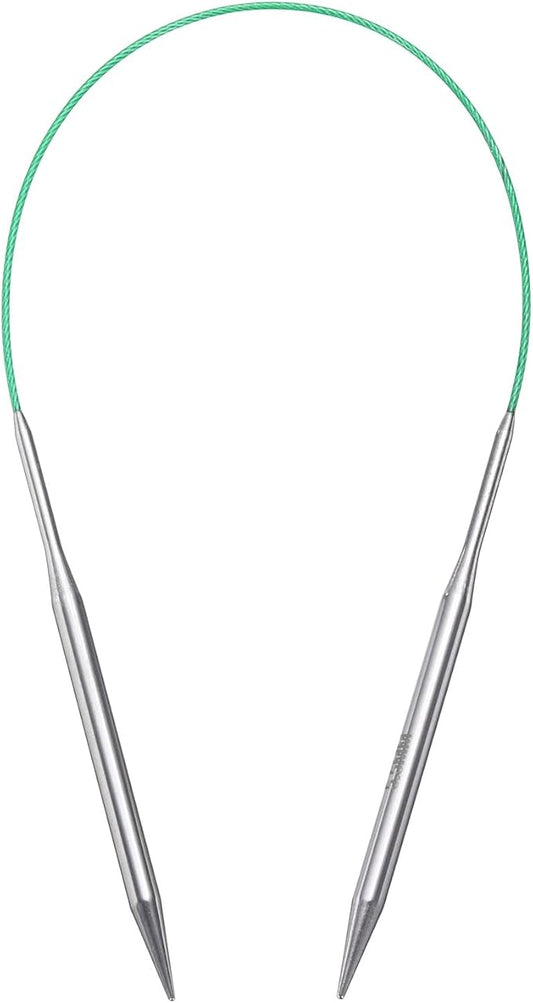 uxcell Size US 9 (5.5mm) Knitting Needles Circular Needle 16 Inch(40cm) Round Metal Stainless Steel Needle for Handmade Projects DIY Knitting