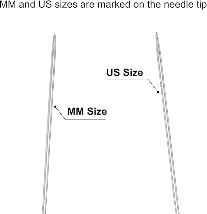 uxcell Size US 2 (2.75mm) Knitting Needles Circular Needle 40 Inch(100cm) Round Metal Stainless Steel Needle for Handmade Projects DIY Knitting Gold