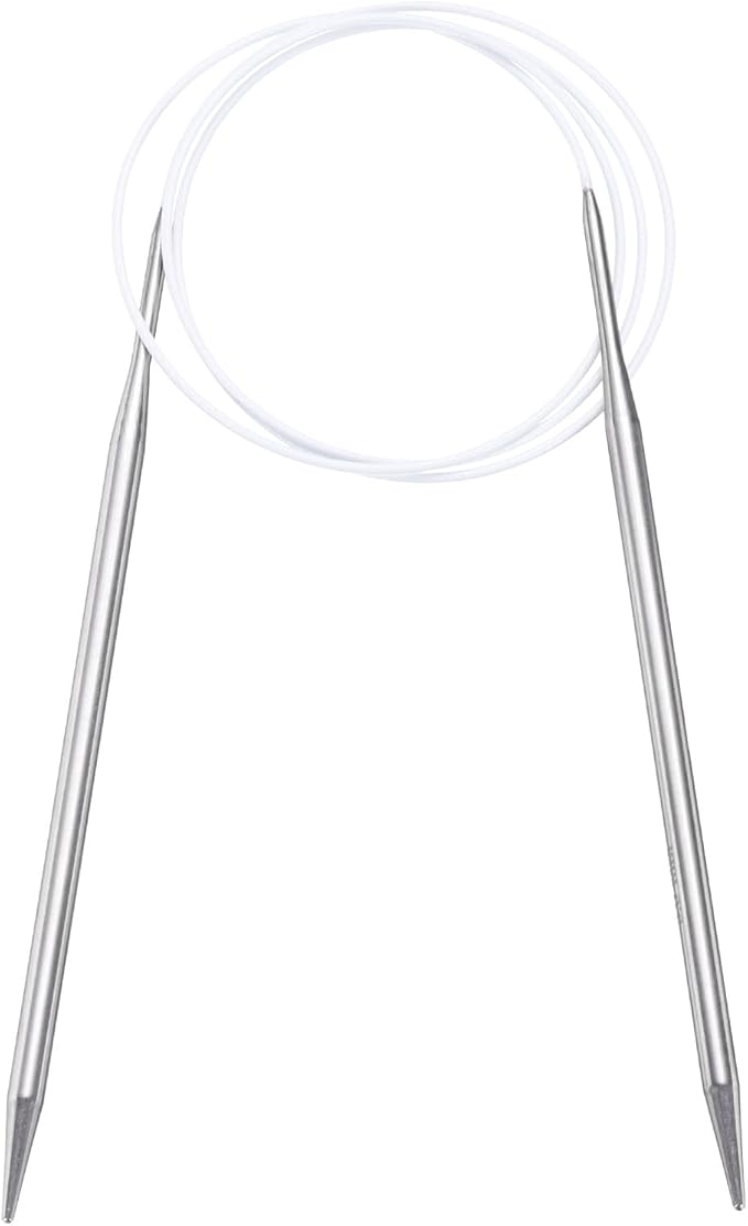 uxcell Size US 8 (5mm) Knitting Needles Circular Needle 40 Inch(100cm) Round Metal Stainless Steel Needle for Handmade Projects DIY Knit Blankets