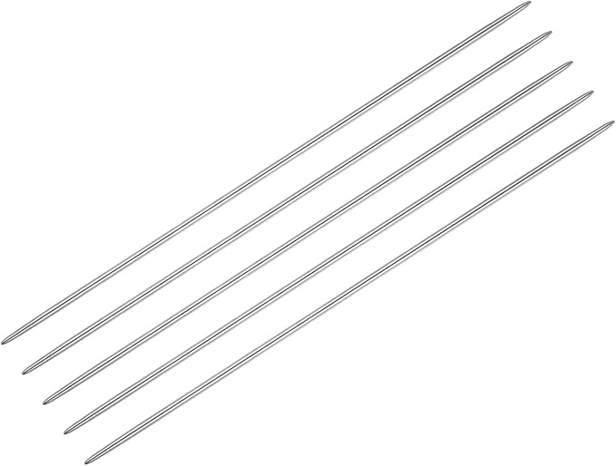 uxcell 5Pcs Knitting Needle 2mm Diameter 5.9 Inches Length Stainless Steel Double Pointed Sweater Stitching Needles for Handmade Projects DIY Knitting