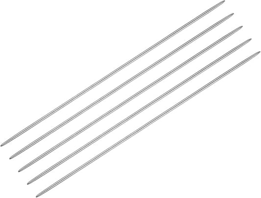 uxcell 5Pcs Knitting Needle 2mm Diameter 5.9 Inches Length Stainless Steel Double Pointed Sweater Stitching Needles for Handmade Projects DIY Knitting
