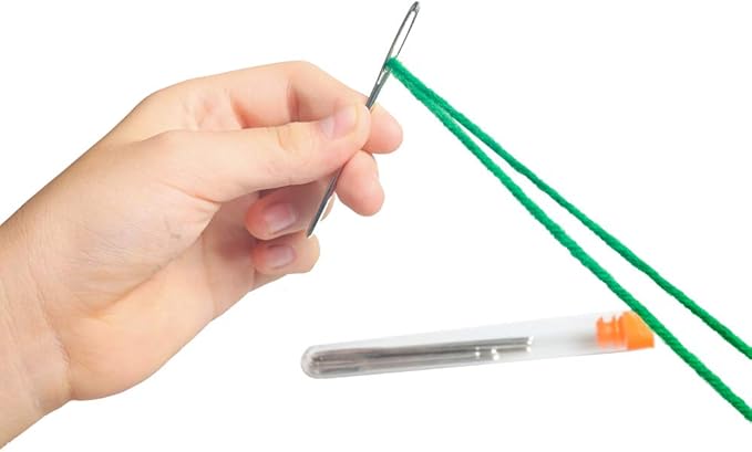 Hekisn Large-Eye Blunt Needles, Stainless Steel Yarn Knitting Needles, Sewing Needles, Crafting Knitting Weaving Stringing Needles,Perfect for Finishing Off Crochet Projects (15 Pieces)