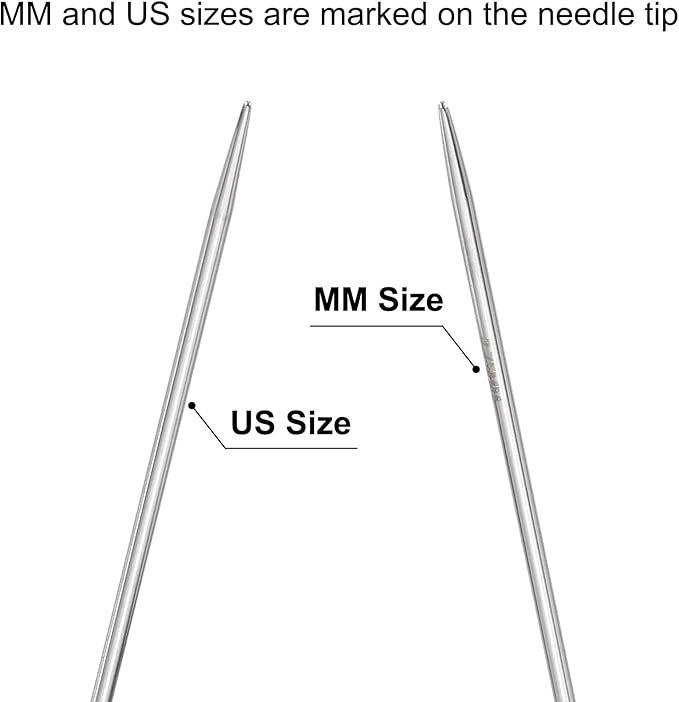 uxcell Size US 2 (2.75mm) Knitting Needles Circular Needle 47 Inch(120cm) Round Metal Stainless Steel Needle for Handmade Projects DIY Knitting Yellow