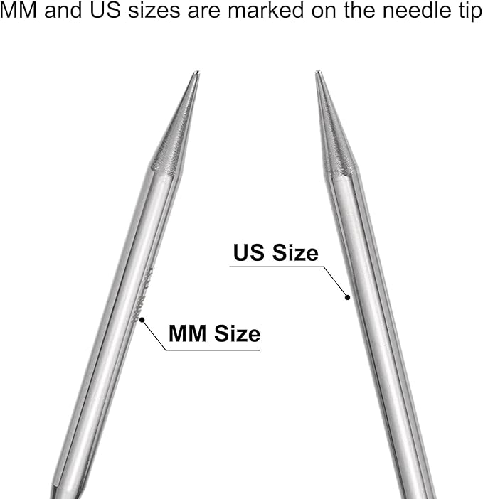 uxcell Size US 11 (8mm) Knitting Needles Circular Needle 31 Inch(80cm) Round Metal Stainless Steel Needle for Handmade Projects DIY Knitting Red