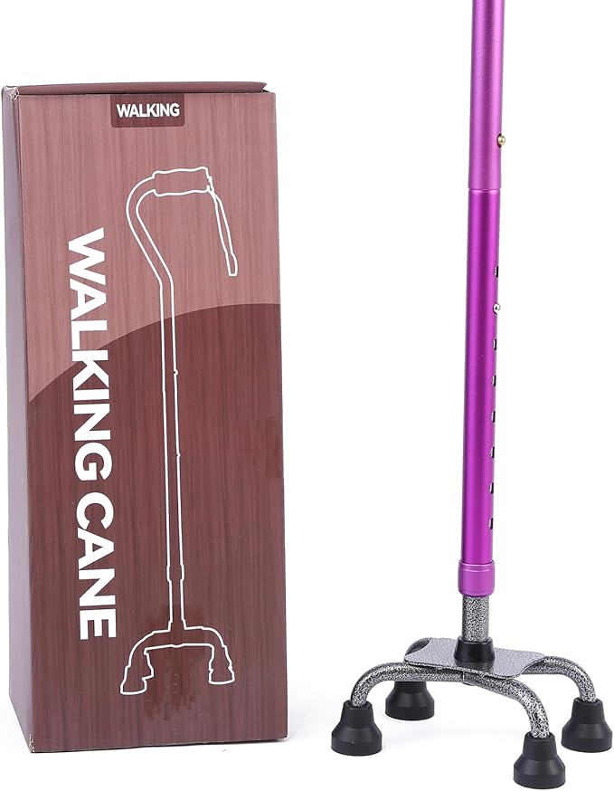 LIXIANG Walking Canes Stablize Women Quad Canes for Seniors & Adults Foldable Adjustable for Men & Women Heavy Duty Freestanding Cane for People with Leg Injuries 3 footings