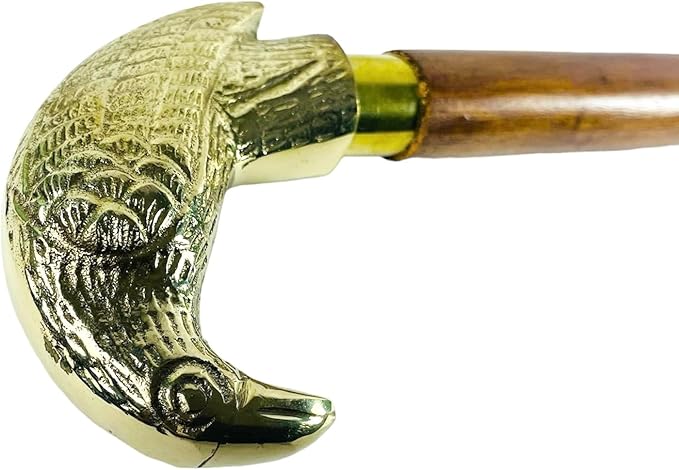 All Black Snake Handle Spiral Wooden Walking Cane