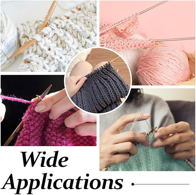 Hobbspring 100Pcs Metal Stitch Markers Round Knitting Stitch Markers Platinum Knitting Crochet Locking Markers Brass Knitting Stitch Rings for DIY Craft Project Knitting and Crocheting