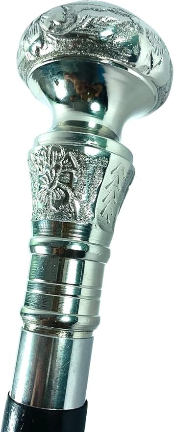 All Black Snake Handle Spiral Wooden Walking Cane