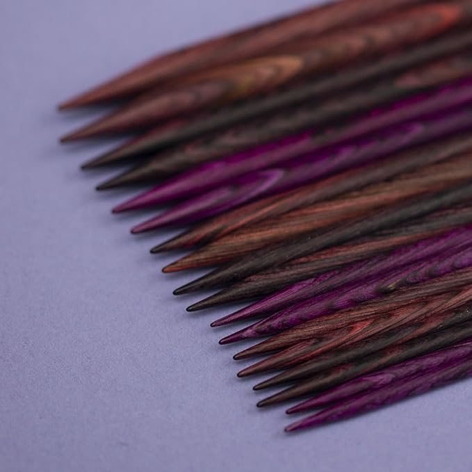 Knit Picks Options Wood Interchangeable Knitting Needle Set with Case and Stitch Markers (Royal Purple)