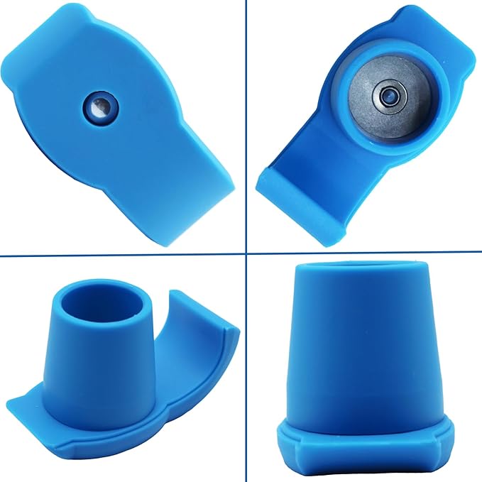 Magicorange Walker Glide Skis, 4 Pcs Universal Fit Walker ski Glides,Easy to Use Rubber Walker Glides,Walker Feet Replacement (Blue)