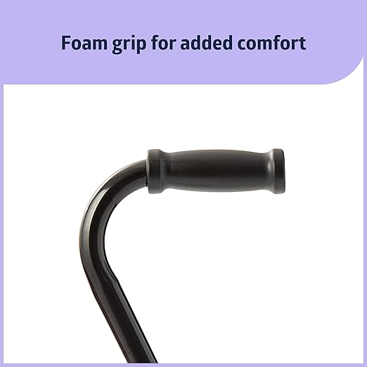 Medline Aluminum Quad Cane with Large Base for Balance, Knee Injuries, Leg Surgery Recovery & Mobility, Portable, Lightweight Walking Aid for Seniors & Adults - Cane Supports 300 lbs and Weighs 4 lbs