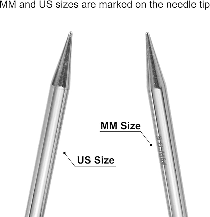 uxcell Size US 13 (9mm) Knitting Needles Circular Needle 47 Inch(120cm) Round Metal Stainless Steel Needle for Handmade Projects DIY Knitting Purple