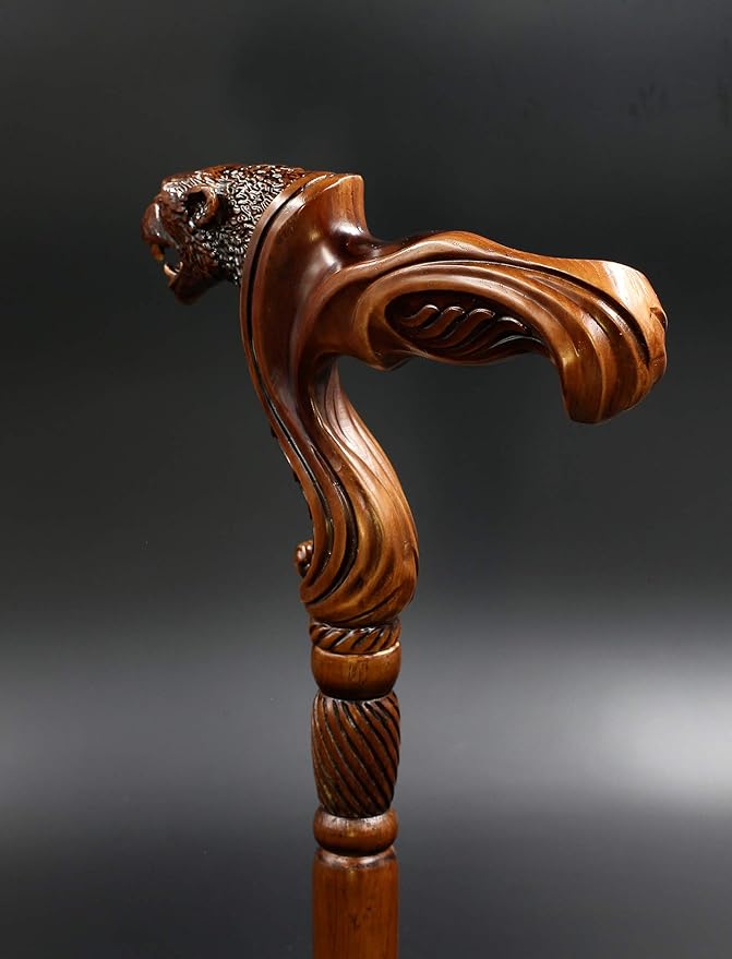 Luxury Handmade Wooden Walking Cane – Premium Carved Solid Wood, Ergonomic Comfort Grip, Designer Canes for Men & Women, Elegant Fashionable Walking Stick 36