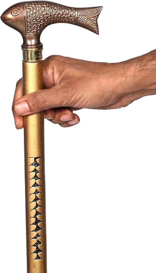 All Black Snake Handle Spiral Wooden Walking Cane