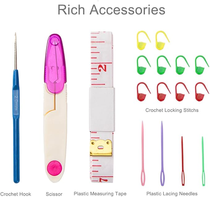 18 Pairs Bamboo Knitting Needles Set, Vancens Circular Wooden Knitting Needles with Colorful Plastic Tube, Small Tools for Weave are Included, 18 Sizes: 2mm - 10mm, 31.5" Length