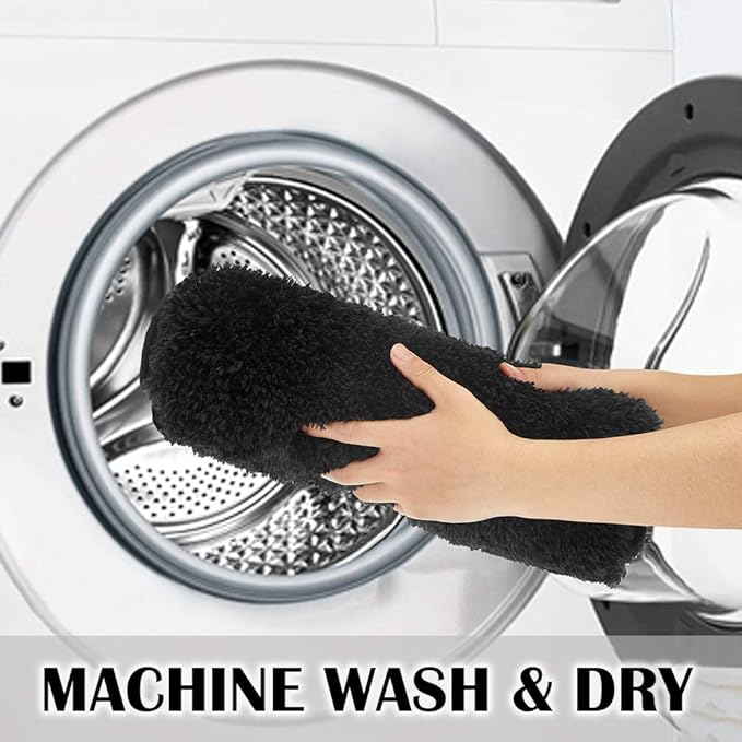 SuchTale Large Extra Soft Absorbent Shaggy Bath Mat (24 x 40, Black) Machine Washable Microfiber Non Slip Luxury Floor Mats Rubber Back