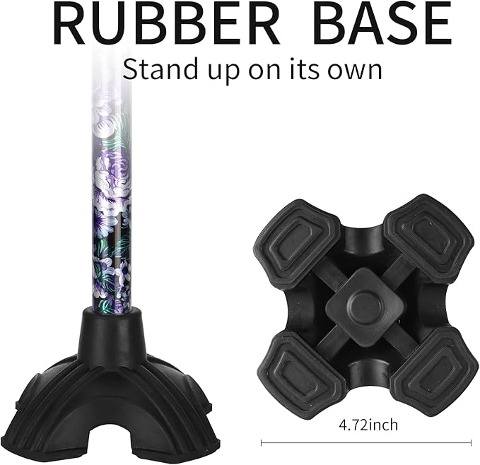 Elegant Walking Cane for Women, Foldable & Adjustable Cane for Seniors with Self-Standing Tip | Lightweight Mobility Aid for Stability & Balance Support