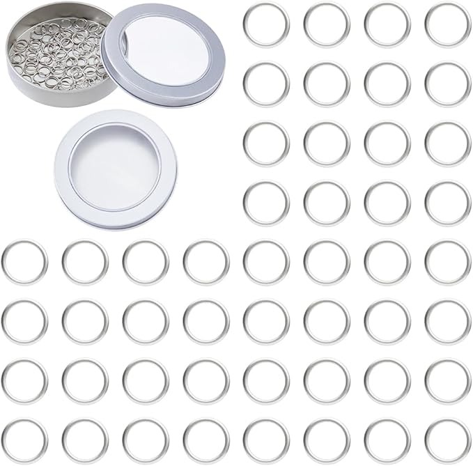 Hobbspring 100Pcs Metal Stitch Markers Round Knitting Stitch Markers Platinum Knitting Crochet Locking Markers Brass Knitting Stitch Rings for DIY Craft Project Knitting and Crocheting