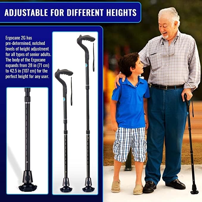 New Ergocane 2G by Ergoactives As Seen On TV. Shock Absorber Fully-Adjustable Ergonomic Cane (Maroon Wood)