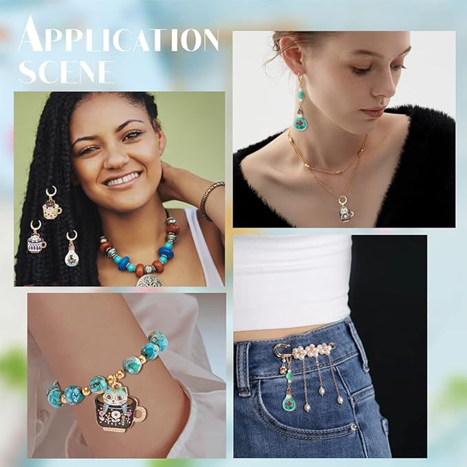 NBEADS 12 Pcs Cup Cat Stitch Markers, 6 Colors Alloy Enamel Cat Crochet Stitch Marker Charms Removable Locking Stitch Marker for Knitting Weaving Sewing Accessories Quilting Handmade Jewelry