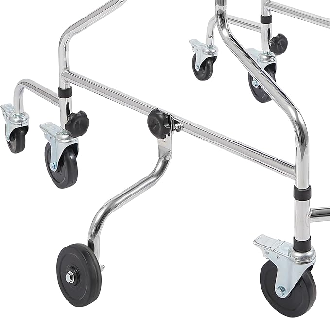 Rollator Walkers with Seat, 8 Wheel Rollator Walker with Height Adjustable and Practical Infusion Holder 350Lb Weight Capacity Rehabilitation Walking for Homes Apartments Nursing Homes Hospitals
