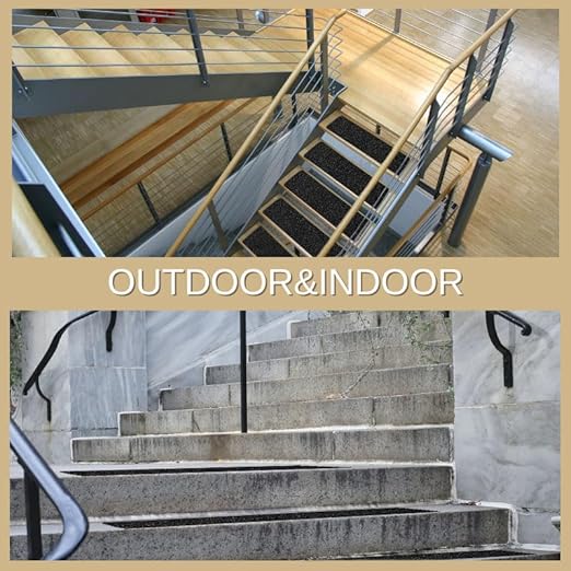 CHUANGSEED 12-Pack Non-Slip Stair Traction Tape 4''x30'' -80 Grit Outdoor Treads Grip Tape- Waterproof Heavy Duty Anti Skid Strips for Steps,Deck,Staircase