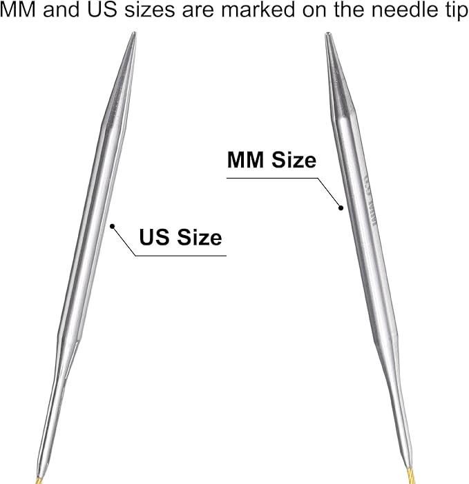 uxcell Size US 10 (6mm) Knitting Needles Circular Needle 16 Inch(40cm) Round Metal Stainless Steel Needle for Handmade Projects DIY Knitting
